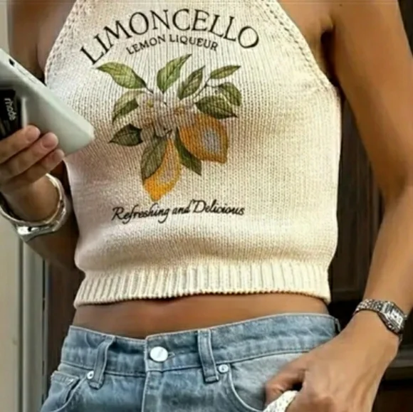 NEW! Limited Edition! Limoncello Graphic Knit Tank Top - Picture 5 of 6